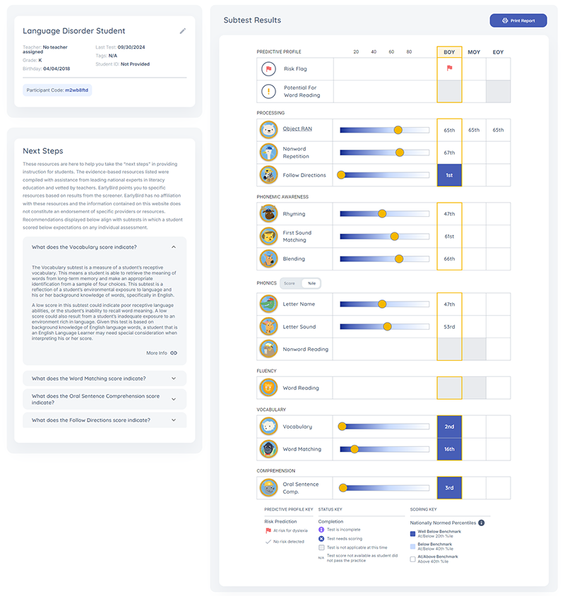 Imagine+ Screener product screenshot.