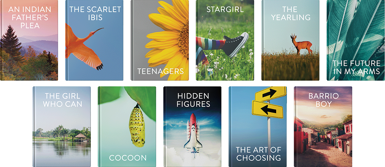 Covers of novels included in StudySync.